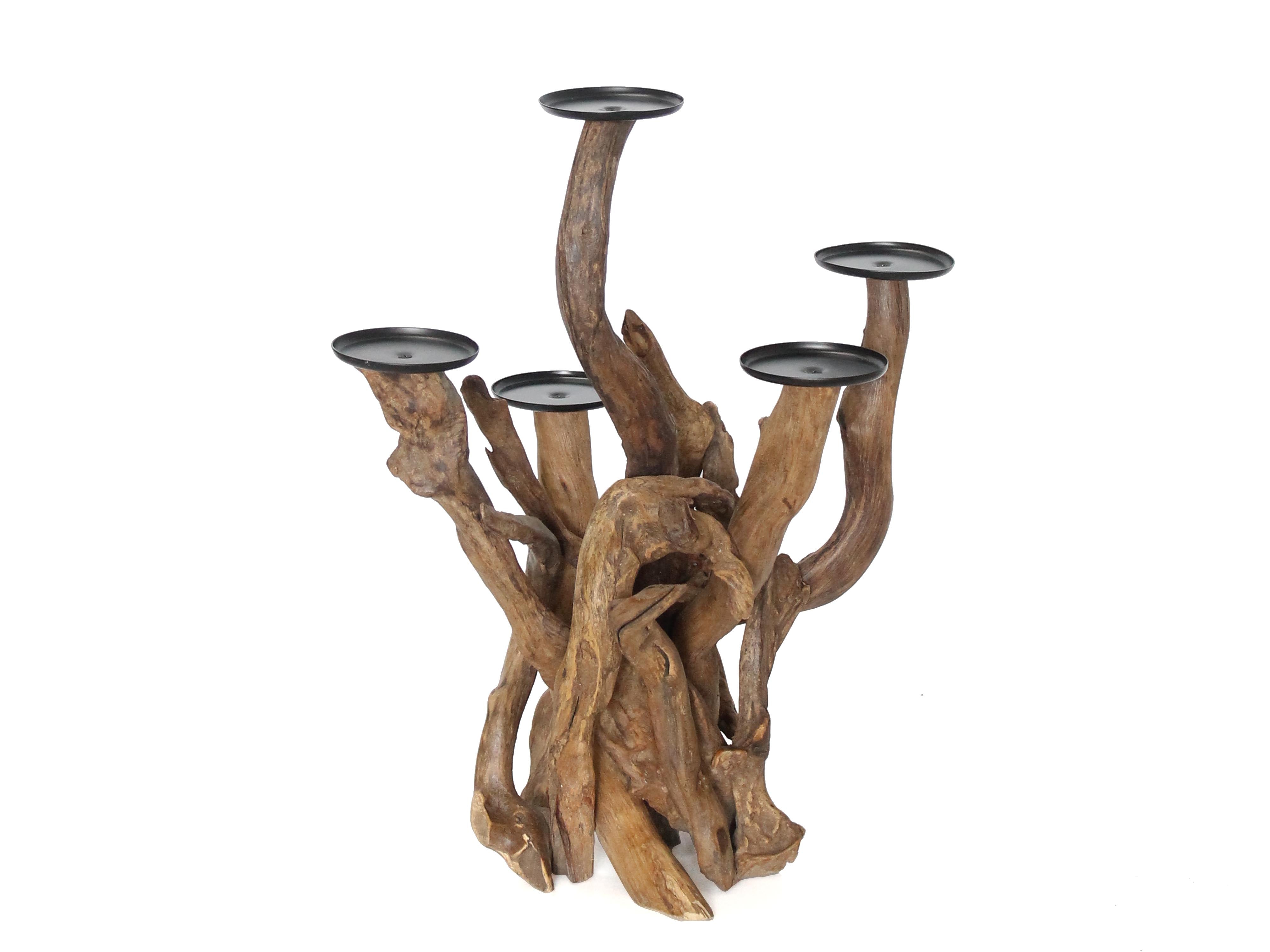 5 Cup Natural Waxed Candelabra