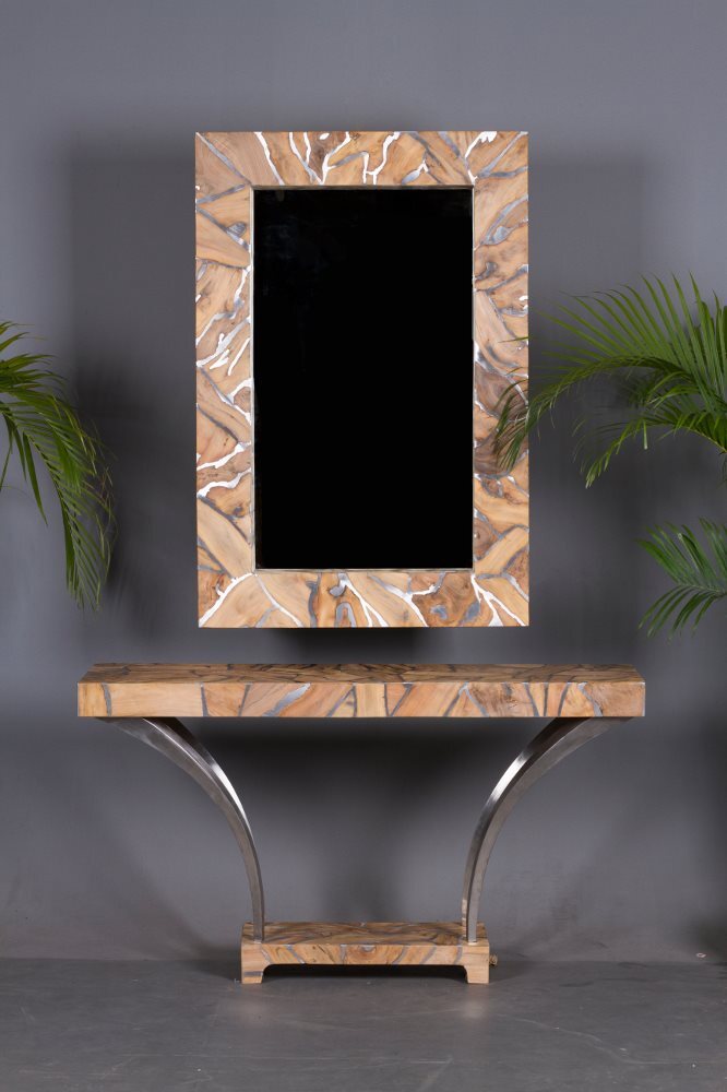 Pewter-Driftwood Delta Console Table - MIRROR NOT INCLUDED