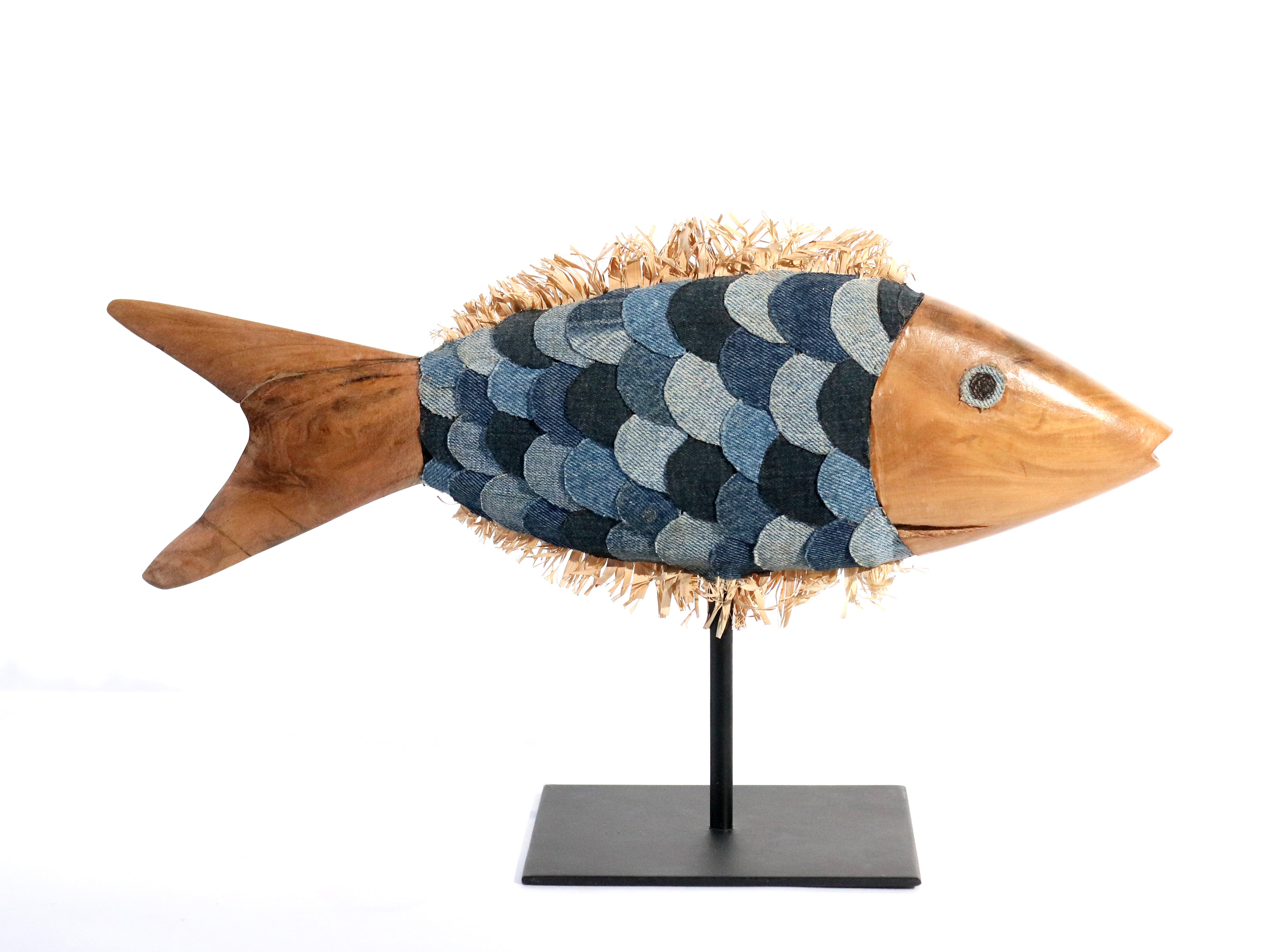 Large Denim Fish Sculpture