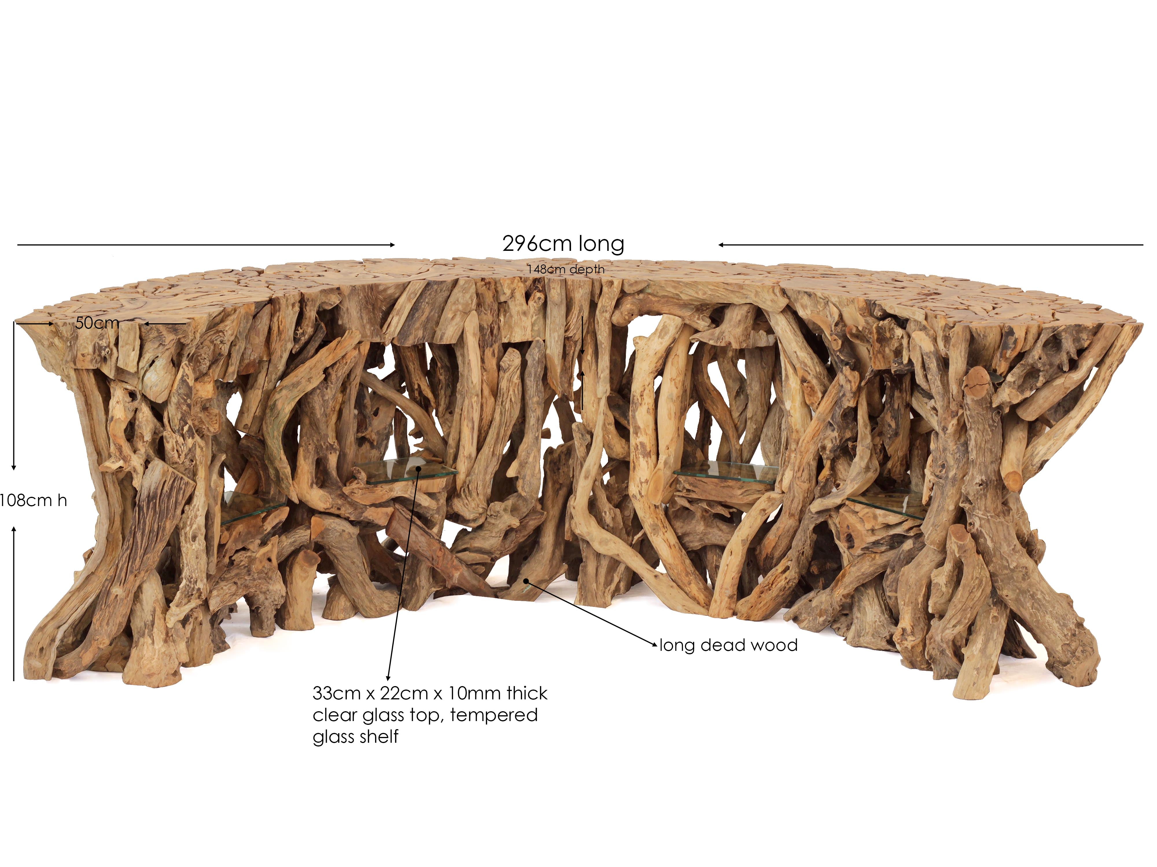 Hayed Driftwood Branches Bar Table