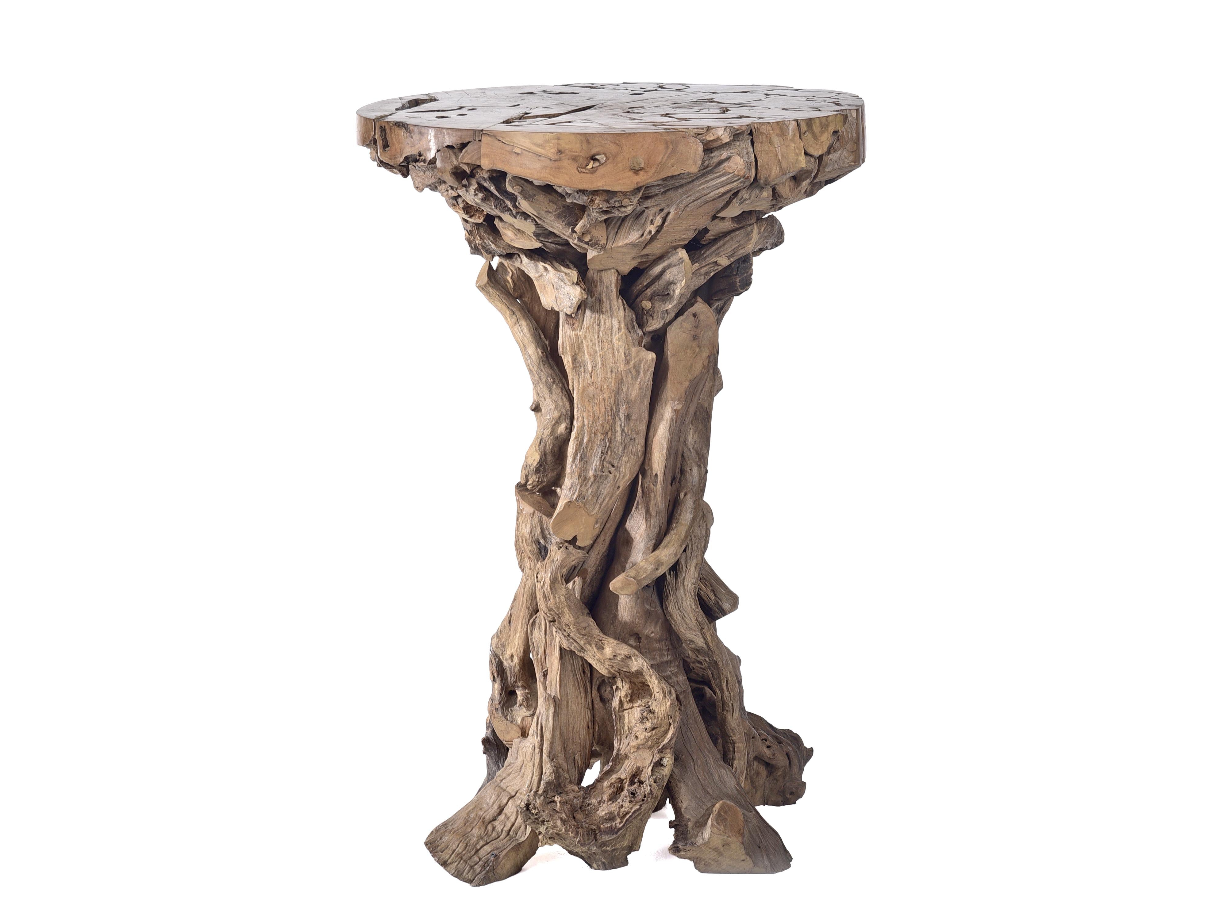 Driftwood Trunk Round Bar Table